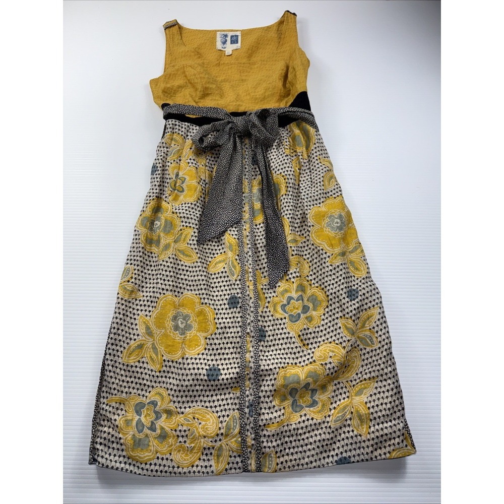Edme‎ & Esyllte Anthropologie Blooming Goldenrod Dress Size 0 Sleeveless